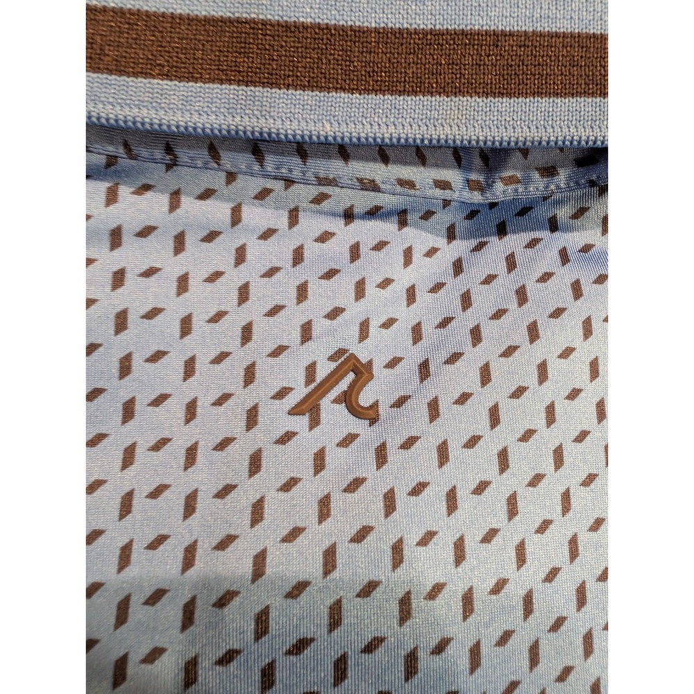 Redvanly Pascal Polo Shirt Mens Large Marine Blue Geometric Print Golf NWT - Picture 10 of 10